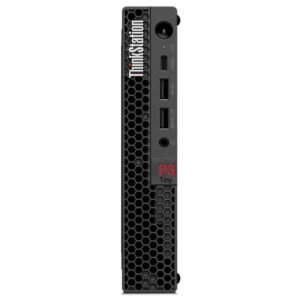 Lenovo ThinkStation P3 30H0 - Tiny - 1 x Core i5 13400T / up to 4.4 GHz - RAM 8 GB - SSD 512 GB - TCG Opal Encryption, NVMe, Performance - T400 - Gigabit Ethernet - Win 11 Pro - monitor: none - keyboard: UK - black - Lenovo TopSeller