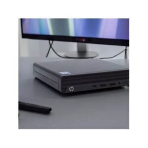HP Pro 400 G9 - Mini - Core i7 12700T / up to 4.7 GHz - RAM 16 GB - SSD 512 GB - NVMe - UHD Graphics 770 - Gigabit Ethernet, Bluetooth 5.2, IEEE 802.11ax (Wi-Fi 6) - 802.11a/b/g/n/ac/ax, Bluetooth 5.2 - Win 10 Pro (includes Win 11 Pro Licence) - monitor: none - keyboard: UK - with HP 3 years Next Business Day Onsite Hardware Support for Desktops