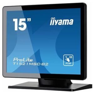 iiyama ProLite T1521MSC-B2 - LED monitor - 15" - touchscreen - 1024 x 768 - TN - 370 cd/m≤ - 800:1 - 8 ms - HDMI, VGA - speakers - matte black