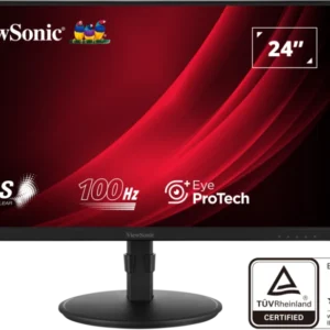 ViewSonic VA2408-HDJ - LED monitor - 24" (23.8" viewable) - 1920 x 1080 Full HD (1080p) @ 100 Hz - IPS - 250 cd/m≤ - 1300:1 - 5 ms - HDMI, VGA, DisplayPort