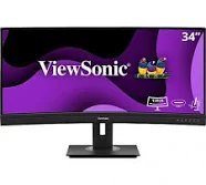 ViewSonic VG3456C - LED monitor - curved - 34" - 3440 x 1440 UWQHD @ 100 Hz - VA - 400 cd/m≤ - 3000:1 - 5 ms - 2xHDMI, DisplayPort, USB-C - speakers