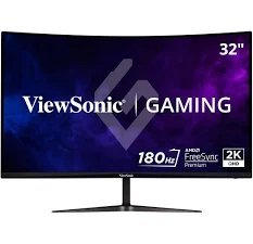 ViewSonic VX3218C-2K - LED monitor - gaming - curved - 32" (31.5" viewable) - 2560 x 1440 QHD @ 180 Hz - VA - 250 cd/m≤ - 3500:1 - HDR10 - 1 ms - 2xHDMI, DisplayPort - speakers
