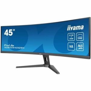 iiyama ProLite XCB4594DQSN-B1 - LED monitor - curved - 45" (44.5" viewable) - 5120 x 1440 Dual Quad HD @ 165 Hz - VA - 450 cd/m≤ - 3000:1 - HDR400 - 0.8 ms - 2xHDMI, DisplayPort, USB-C - speakers - black, matte