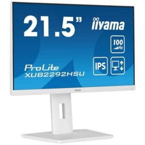 iiyama ProLite XUB2292HSU-W6 - LED monitor - 22" (21.5" viewable) - 1920 x 1080 Full HD (1080p) @ 100 Hz - IPS - 250 cd/m≤ - 1000:1 - 0.4 ms - HDMI, DisplayPort - speakers - white, matte